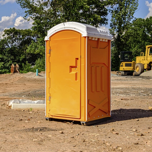 how often are the porta potties cleaned and serviced during a rental period in Rail Road Flat California